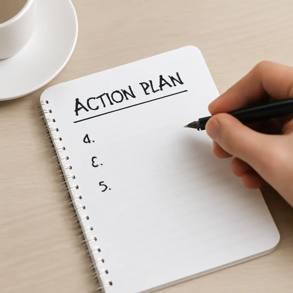 План спасения капитала Рука пишет план действий на листе бумаги