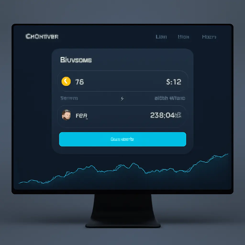 Экран компьютера с интерфейсом обмена криптовалют