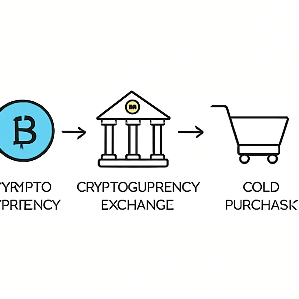 Схема обмена криптовалюты на золото Диаграмма обмена криптовалюты в физическое золото